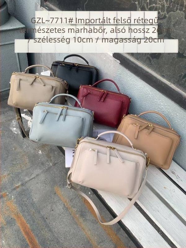 Női crossbody táska, nagy kapacitású, puha első rétegű tehénbőr, mindennapi használatra