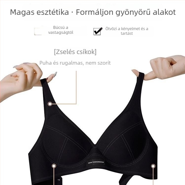 Varrás nélküli melltartó kis mellnek, felső tartás, anti-süllyesztés, lélegző pamutkeverék, vékony kosár, zselés szalag