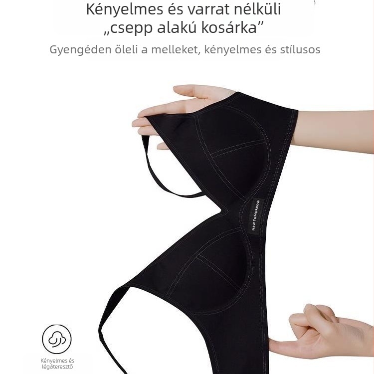 Varrás nélküli melltartó kis mellnek, felső tartás, anti-süllyesztés, lélegző pamutkeverék, vékony kosár, zselés szalag