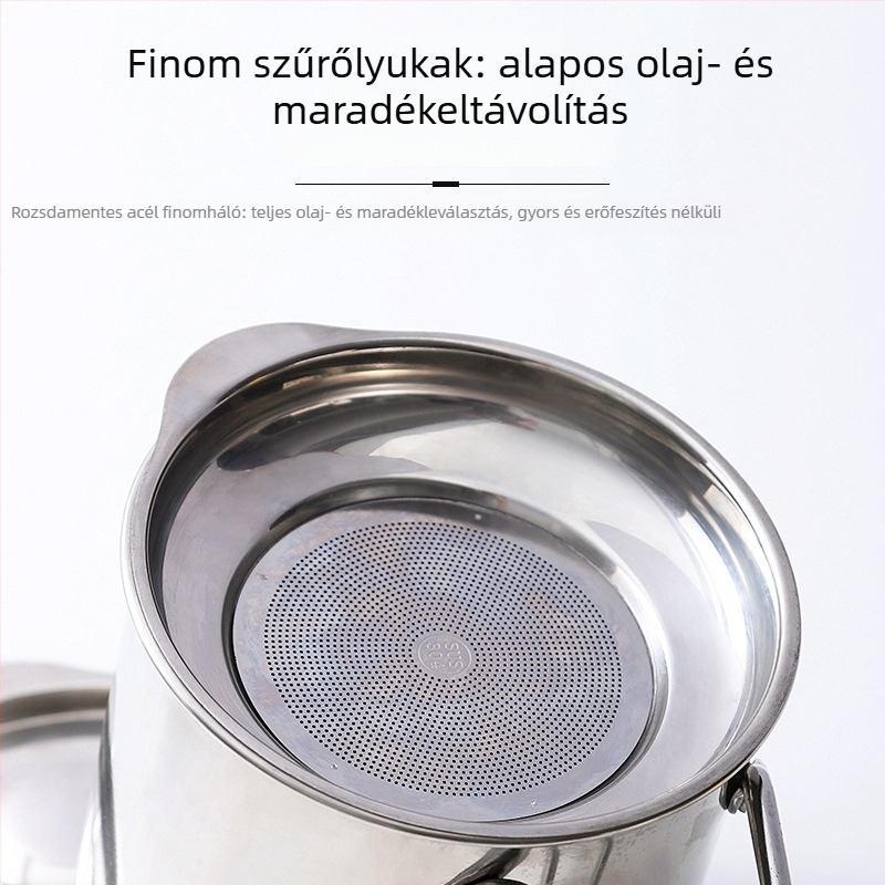 304 rozsdamentes acélból készült olajtartály beépített szűrővel és olajecsettel - konyhai olajüveg