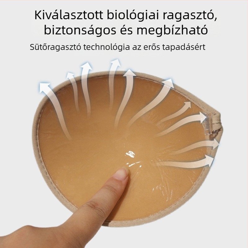 Körkörös melltapasz push-up hatással, vállpánt nélküli, öntapadó, elülső záródású, láthatatlan és lélegző kis mellekhez