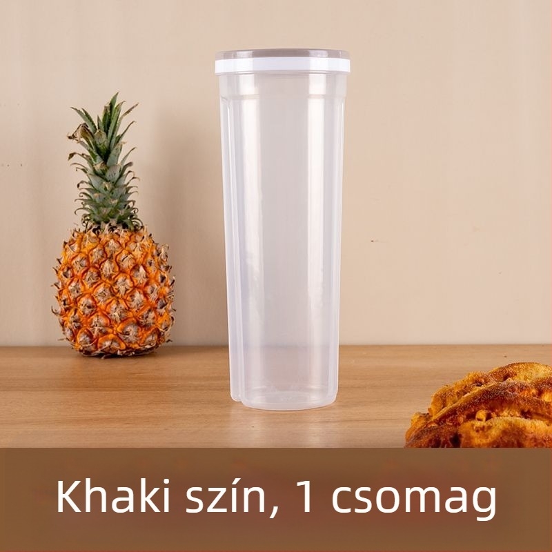Tészta- és gabonatároló, élelmiszer-minőségű műanyag, légmentesen záró tartály