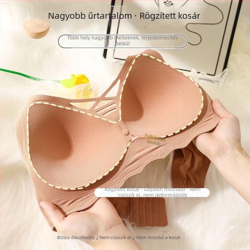 Plusz méretű, varrás nélküli melltartó, 3/4 formázott kosarakkal, vékony formázott kosár, összegző hatás, sportos hátsó rész, nylon