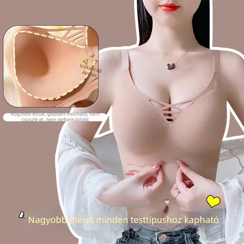Plusz méretű, varrás nélküli melltartó, 3/4 formázott kosarakkal, vékony formázott kosár, összegző hatás, sportos hátsó rész, nylon