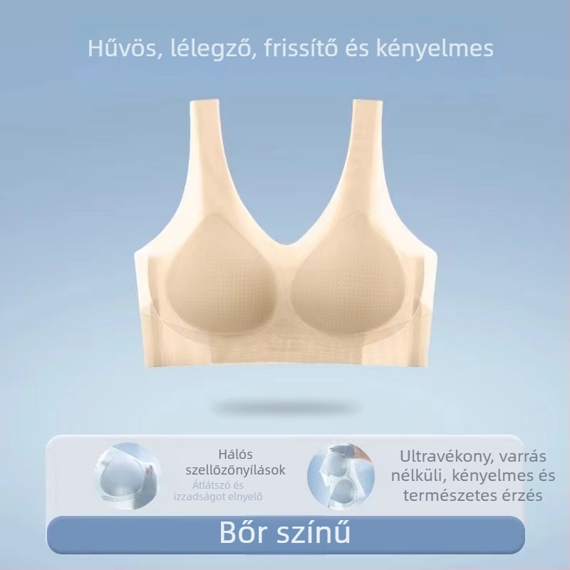 Jégselyem varrat nélküli női melltartó, vékony, drót nélküli, lélegző, mellény-stílusú emelés és anti-sag támogatás