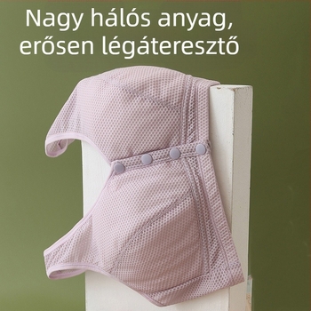 Elöl gombos, merevítő nélküli, ultra vékony, lélegző melltartó középkorú és idős nőknek, kényelmes anti-sagging, vest-stílus