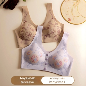 Új kínai stílusú push-up melltartó elöl záródással, puha, drót nélküli, varrat nélküli, gyönyörű hát, nemzeti stílusú mintával nőknek