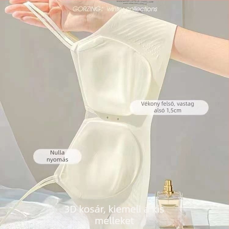 Sima varrás nélküli női melltartó kis keblekhez – push-up, emelés és tartás, anti-sag, acélmerevítő nélkül, légáteresztő, hűsítő kényelem