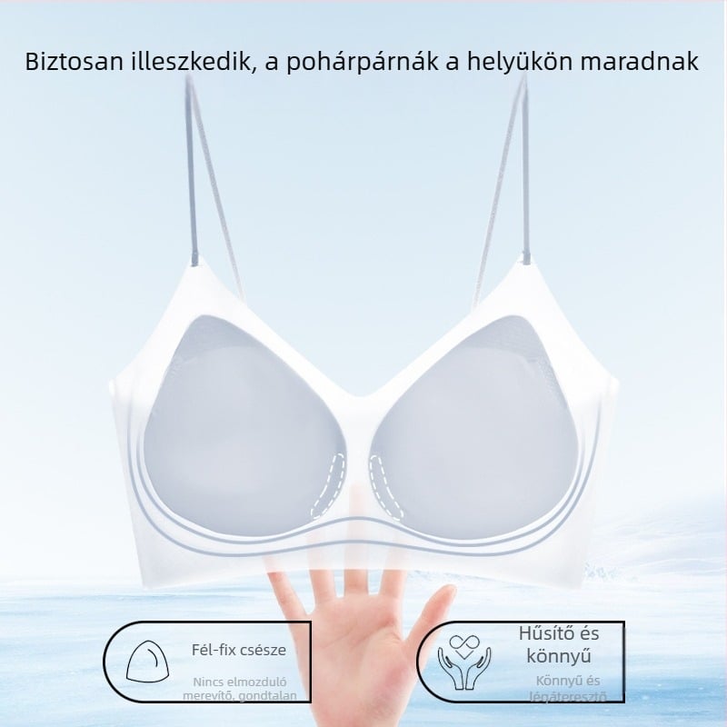 Új kaméliás illatú melltartó, vékony, hűsítő, drót nélküli Push-Up, varrat nélküli, szép hátsó rész