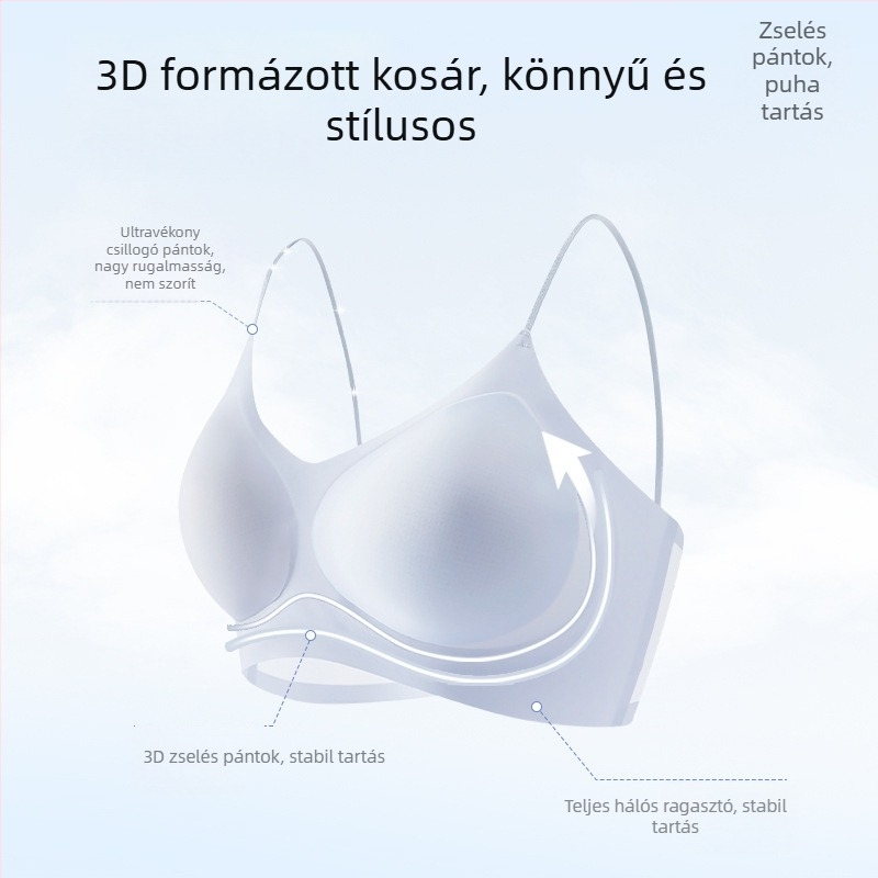 Új kaméliás illatú melltartó, vékony, hűsítő, drót nélküli Push-Up, varrat nélküli, szép hátsó rész