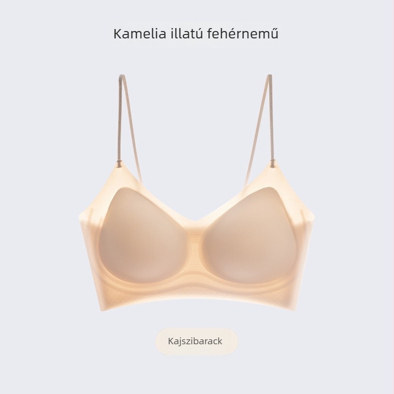 Új kaméliás illatú melltartó, vékony, hűsítő, drót nélküli Push-Up, varrat nélküli, szép hátsó rész