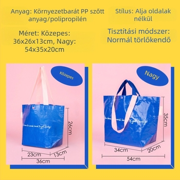Zöldbarát laminált kézzel szőtt bevásárlótáska angol betűs mintával és kapcsos zárással