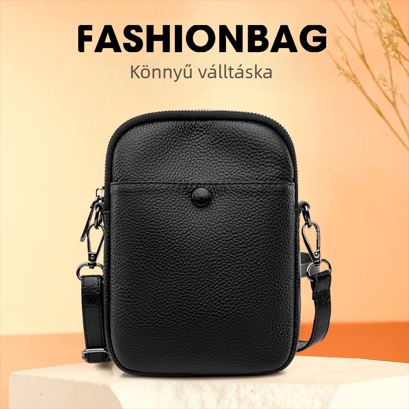 Női valódi bőrből készült mini crossbody táska – könnyű, mindennapi használatra, telefon- és aprópénzrekesz