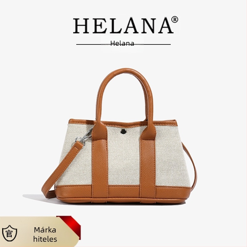 Női vászon patchwork tote táska, elegáns, nagy kapacitású, koreai stílusú