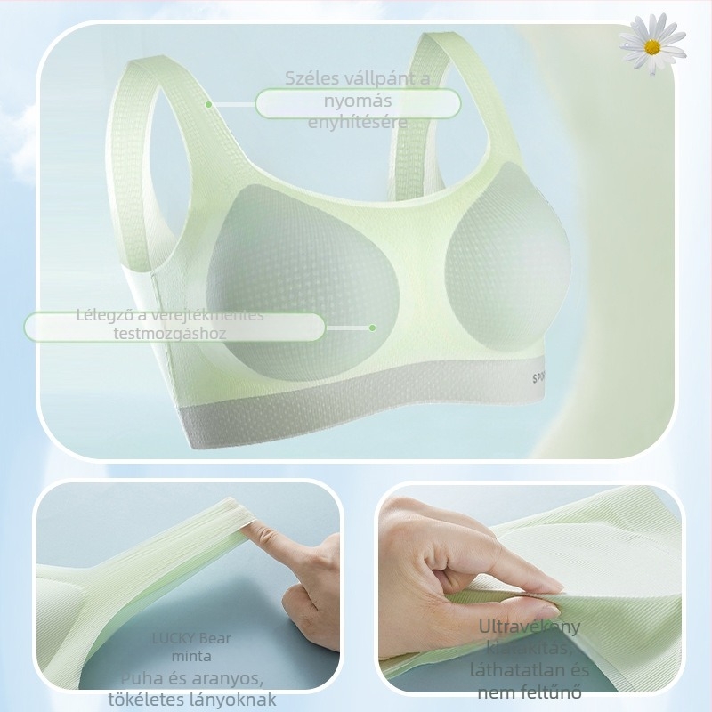 Sima melltartó-vest lányoknak 12–16 évesek számára, könnyű Ice Silk anyag