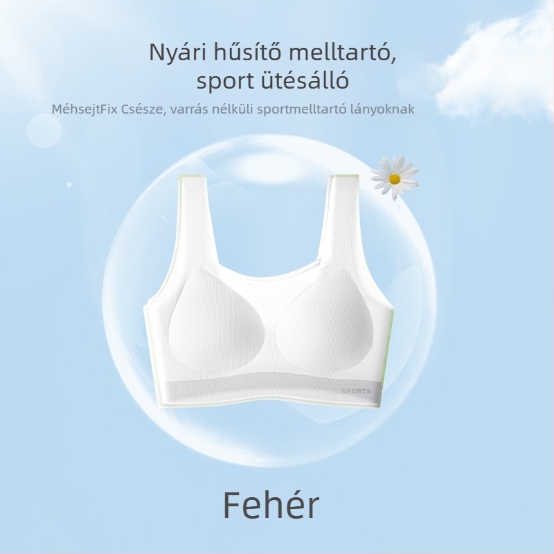 Sima melltartó-vest lányoknak 12–16 évesek számára, könnyű Ice Silk anyag
