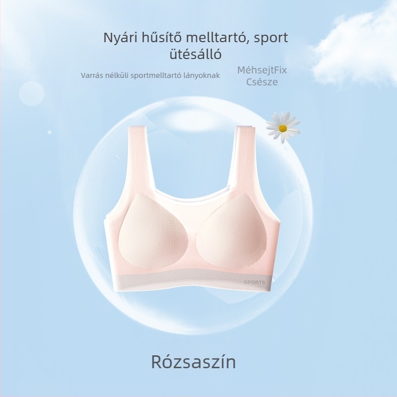Sima melltartó-vest lányoknak 12–16 évesek számára, könnyű Ice Silk anyag