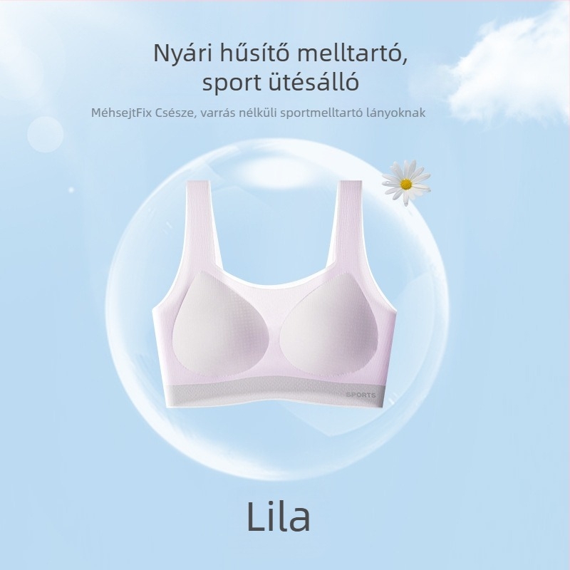 Sima melltartó-vest lányoknak 12–16 évesek számára, könnyű Ice Silk anyag