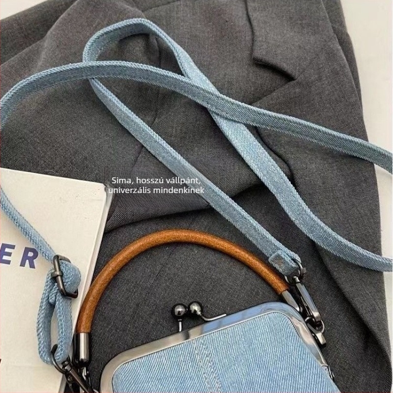 Denim crossbody telefon táska nőknek, kézzel készített, kompakt mindennapi használatra