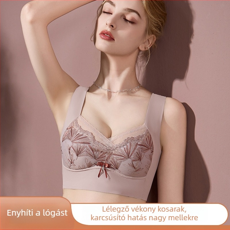 Drót nélküli, varrat nélküli női melltartó nyárra, teljes kosár, hát sima vonal, formázó hatás, plusz méret