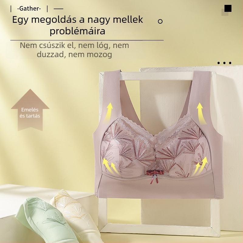 Drót nélküli, varrat nélküli női melltartó nyárra, teljes kosár, hát sima vonal, formázó hatás, plusz méret