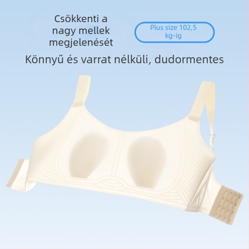 Sima, varrás nélküli melltartó nyúlfül alakú kosarakkal, plusz méret, minimizálja a keblet, nyári vékony modell