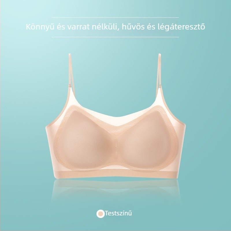Jégselyem női melltartó, drót nélküli, ultra vékony, kis méret, hűsítő, láthatatlan sportmelltartó hátterével