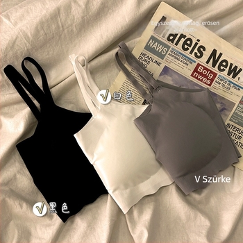 Klasszikus varrás nélküli Ice Silk fehérnemű lányoknak, sportmelltartó pántok nélkül, push-up tubetop