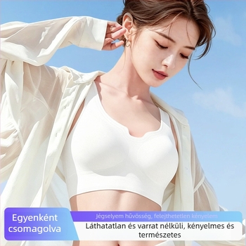 Ice Silk egyszer használatos, seamless melltartó push-up, anti-sag, vékony, nyári sportos vest-stílus, nagy méret