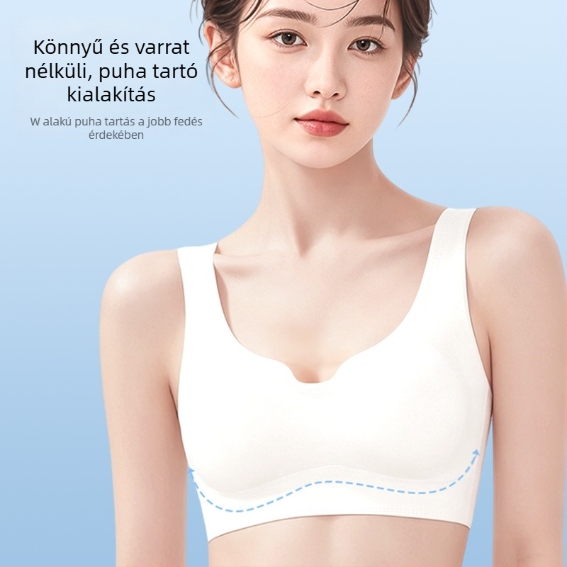 Ice Silk egyszer használatos, seamless melltartó push-up, anti-sag, vékony, nyári sportos vest-stílus, nagy méret