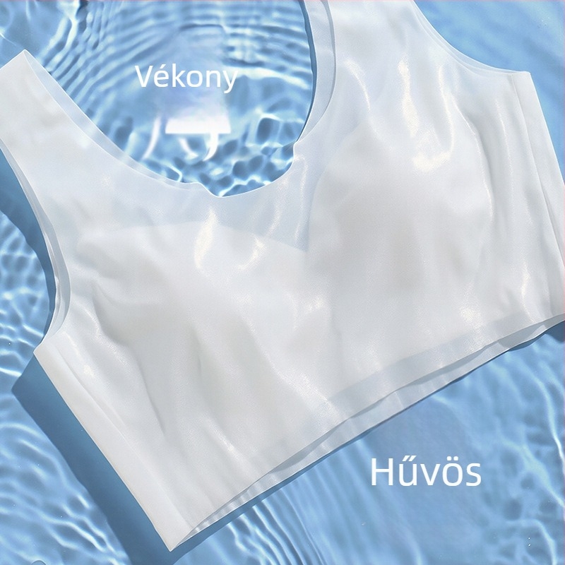 Ice Silk egyszer használatos, seamless melltartó push-up, anti-sag, vékony, nyári sportos vest-stílus, nagy méret