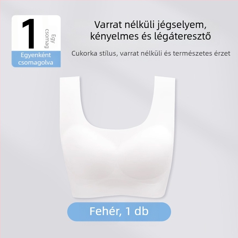 Ice Silk egyszer használatos, seamless melltartó push-up, anti-sag, vékony, nyári sportos vest-stílus, nagy méret