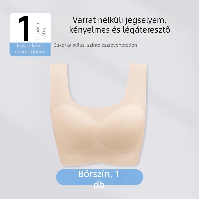 Ice Silk egyszer használatos, seamless melltartó push-up, anti-sag, vékony, nyári sportos vest-stílus, nagy méret