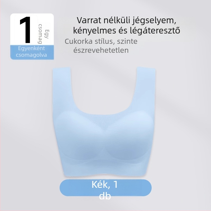 Ice Silk egyszer használatos, seamless melltartó push-up, anti-sag, vékony, nyári sportos vest-stílus, nagy méret