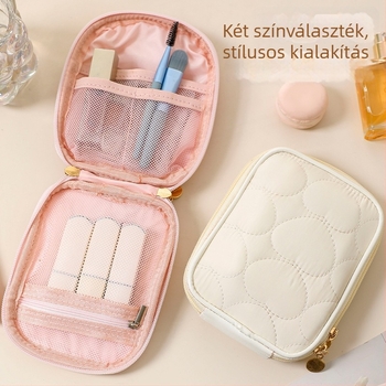 Koreai stílusú rúzs- és kozmetikai táska, minimalist utazó clutch, hordozható mini smink rendező