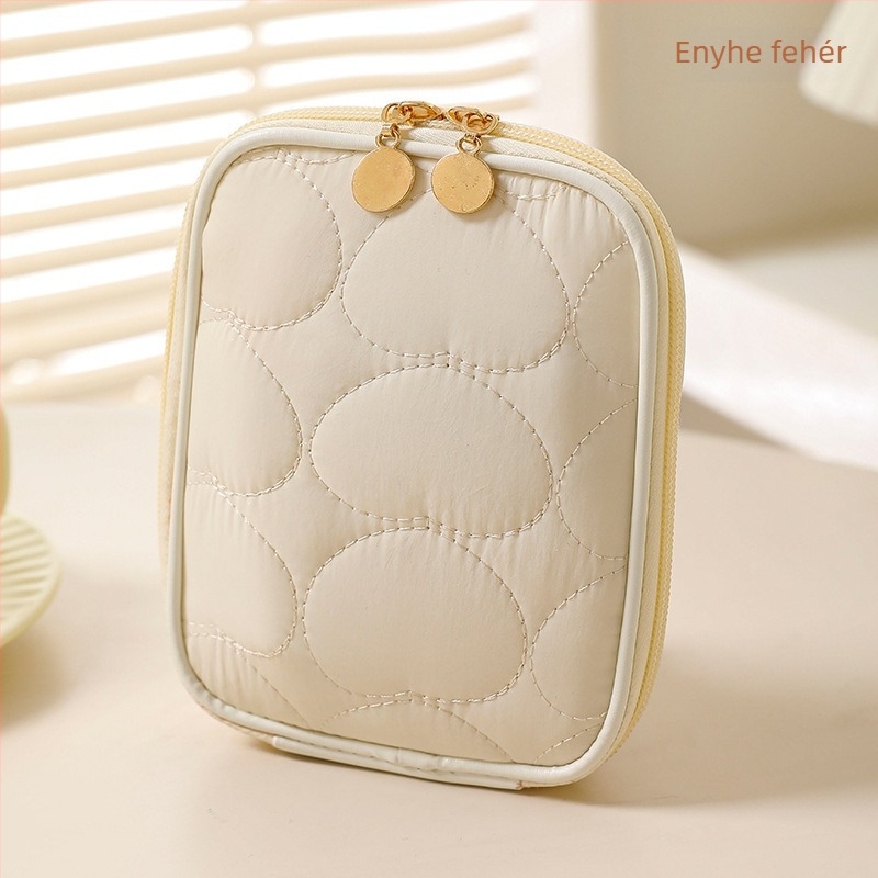 Koreai stílusú rúzs- és kozmetikai táska, minimalist utazó clutch, hordozható mini smink rendező