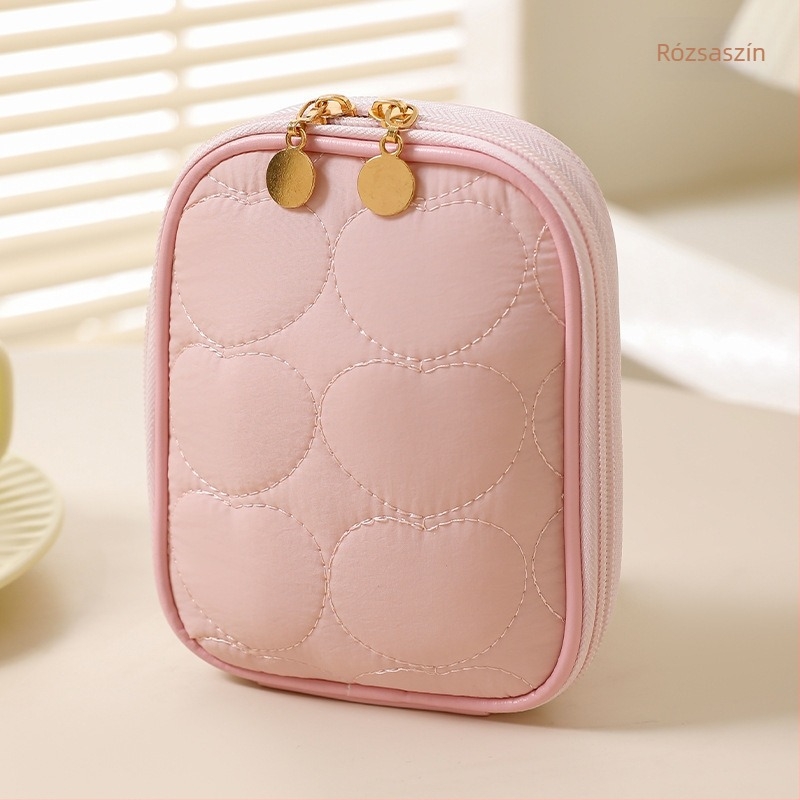 Koreai stílusú rúzs- és kozmetikai táska, minimalist utazó clutch, hordozható mini smink rendező
