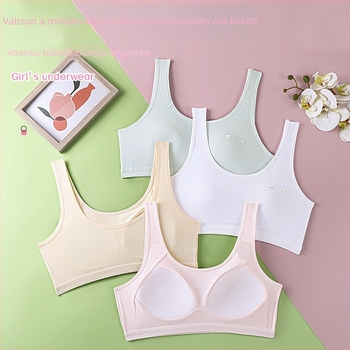 Lányoknak készült nyári nylon melltartó, teljes kosár, merevítő nélküli, rögzített kettős vállpánttal, lélegző és kényelmes