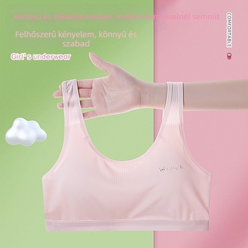 Lányoknak készült nyári nylon melltartó, teljes kosár, merevítő nélküli, rögzített kettős vállpánttal, lélegző és kényelmes