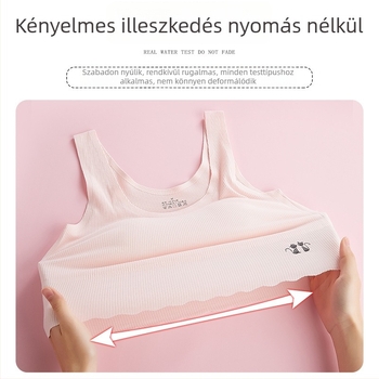 Hosszított pamut melltartó-top lányoknak, 13–18 évesek, drót nélküli, teljes kosár, pamut bélés