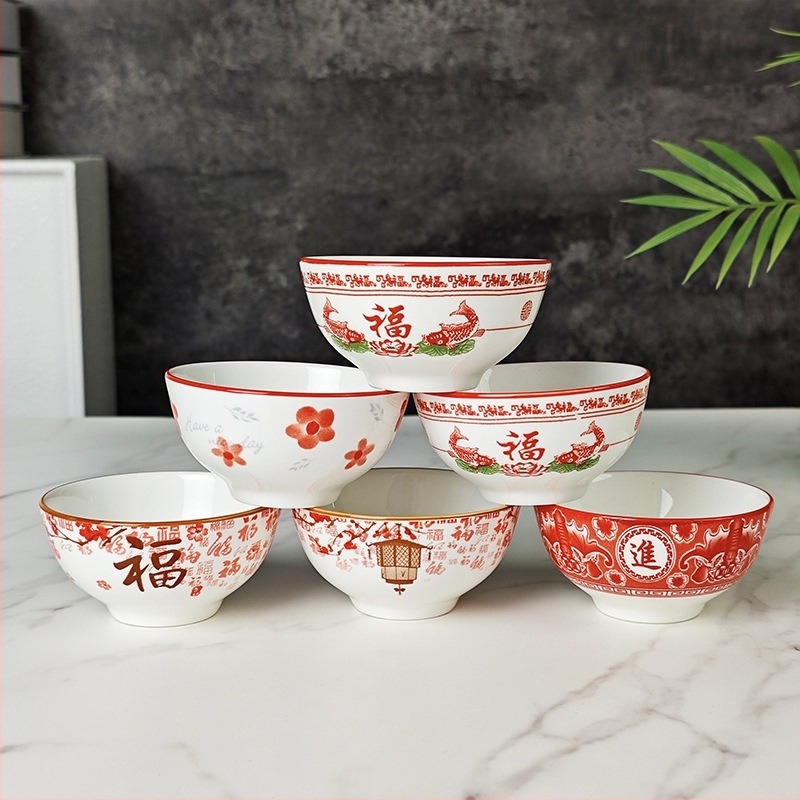 3,6 hüvelykes porcelán tálak, kis Mártogatós és leveses tálak, alglazúrral színezettek, kínai stílusú otthoni használatra