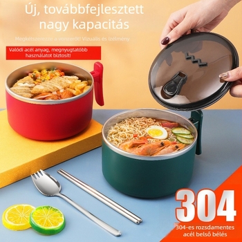 304 rozsdamentes acél instant tészta tál, szigetelt ebédes doboz, diákoknak és irodai dolgozóknak