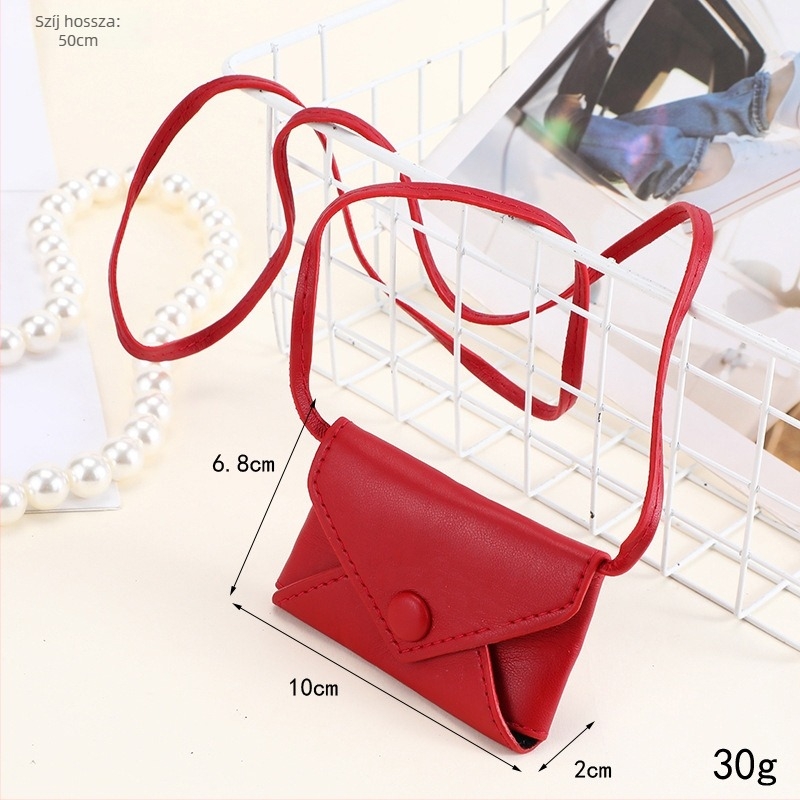 Minimalista műbőr érme-táska, mini, aranyos dizájnnal, csatos zárással, boríték-stílusú crossbody táska