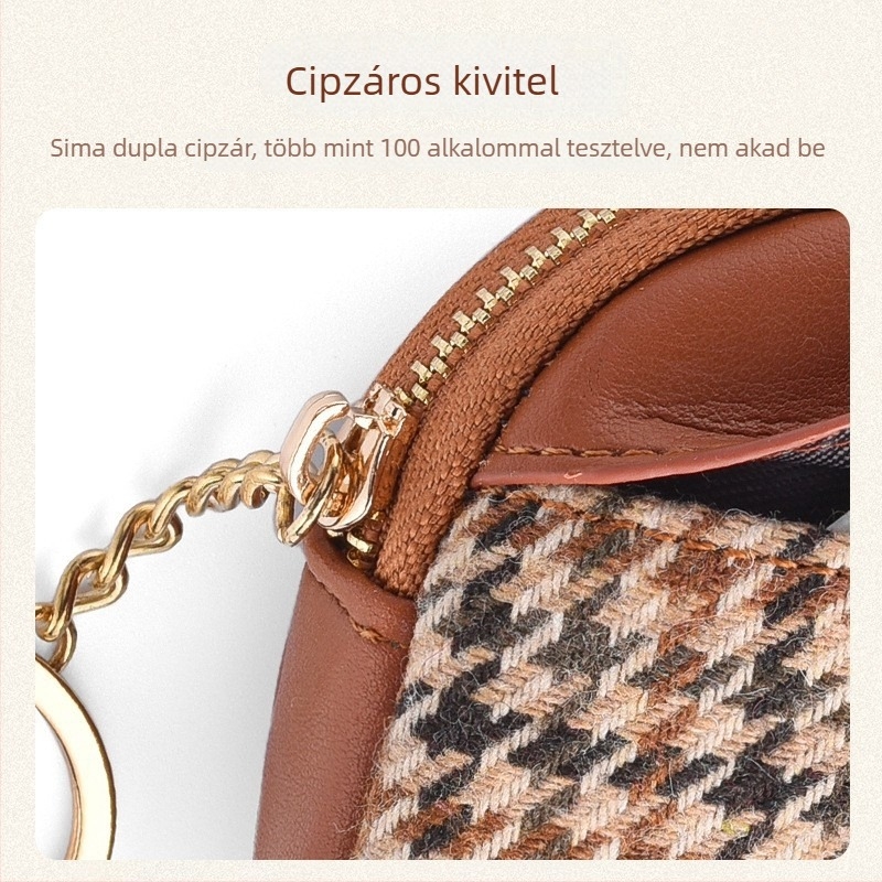 Női mini pénztárca cipzárral, könnyű és kompakt, kulcstartóval és rúzs-tároló résszel