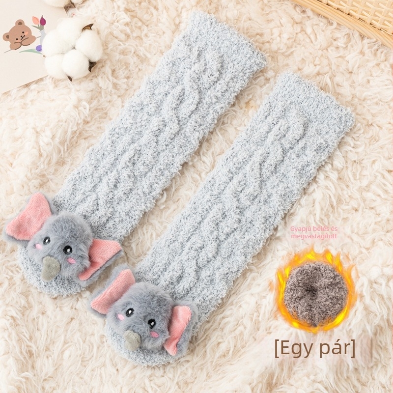 Gyerekeknek téli zokni, béléses korall fleece-sel, térdmagasság, unisex