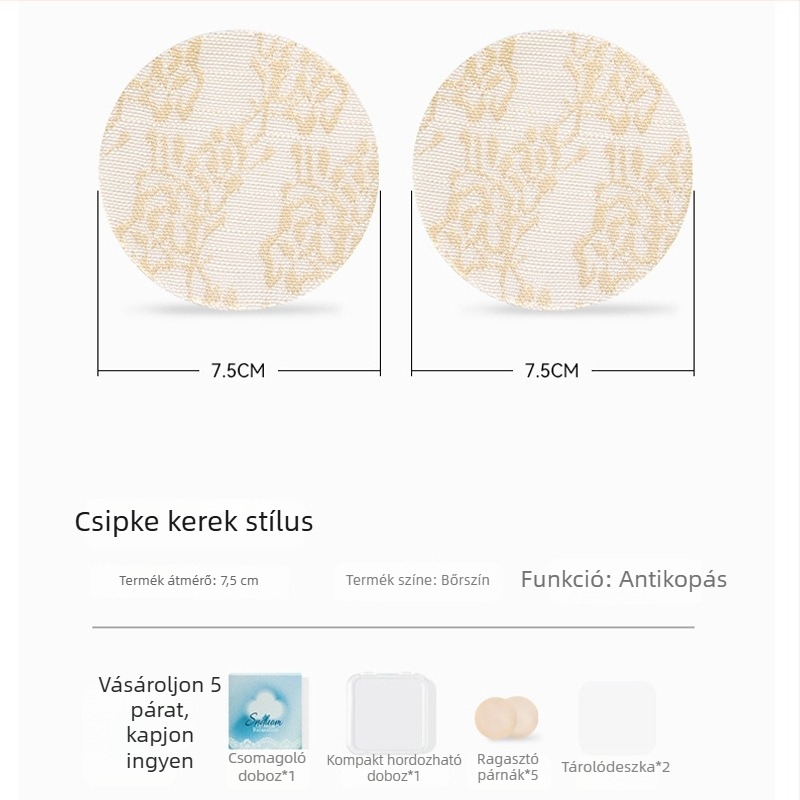 Csipkés mellpatch, nyári varrat nélküli, hátpántos dizájn, újrahasználható, diszkrét fedés