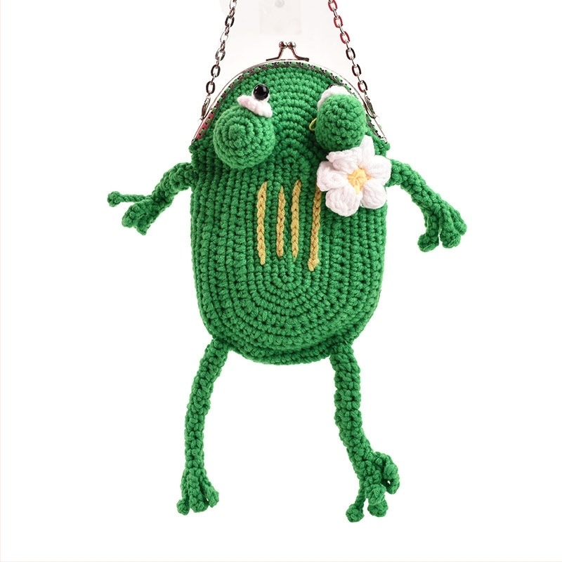 Női mini crossbody táska lánccal, kötött textúrájú, zseb a telefon számára, piros