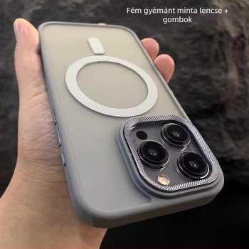 Mágneses matt tapintású védőtok iPhone 17 Pro Max-hoz, fémes tükrös felülettel