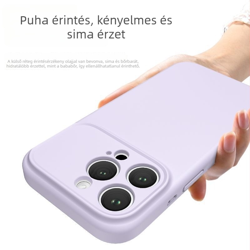 iPhone 17 Pro folyékony szilikon tok – teljes védelem a kamera számára, ütésálló, precíz kivágások, színválaszték: sárga, szürke, fekete, antik fehér