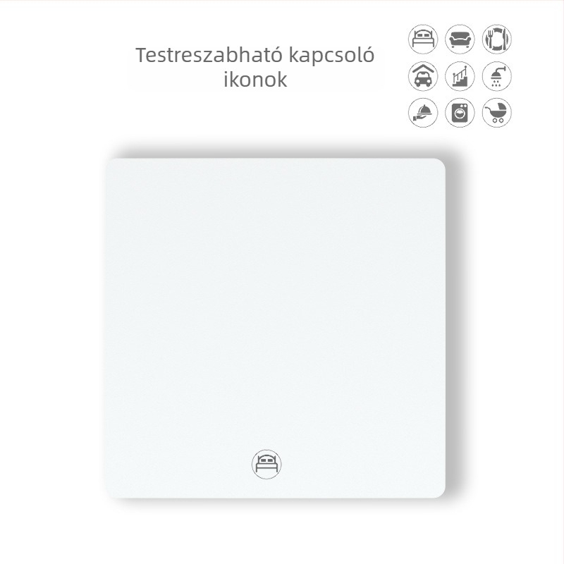 Önellátó, vezeték nélküli világításkapcsoló otthonra, 2/3/4-utas, 433MHz, 86-os típus, fúrás nélküli, öntapadós telepítés